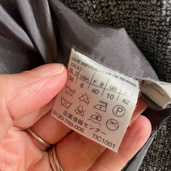 VTG Max Mara Blazer Jacket Size 8 Gray Blue Wool Blend Career Professional Work - Picture 11 of 11